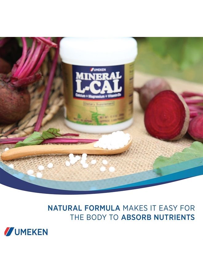 umeken Mineral L-Cal Supplement, Large Bottle, 6 Month Supply, Enriched with Magnesium, Vitamin D3 and Minerals, 360g, 3600 Balls (Pack of 2) - Image 1