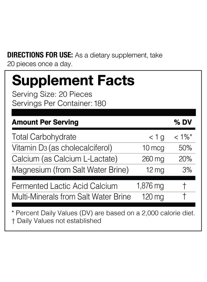 umeken Mineral L-Cal Supplement, Large Bottle, 6 Month Supply, Enriched with Magnesium, Vitamin D3 and Minerals, 360g, 3600 Balls (Pack of 2) - Image 2