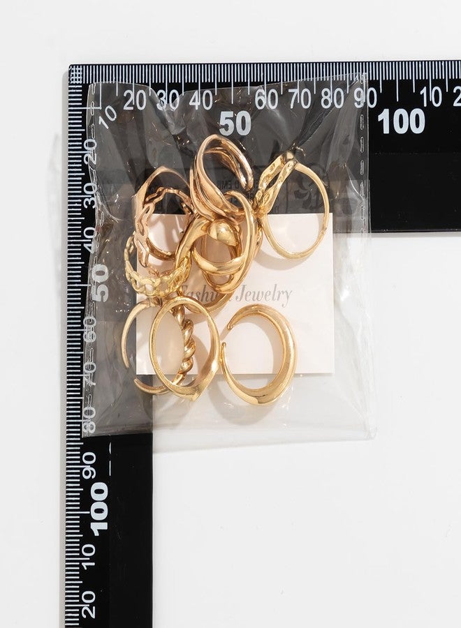 ZMANYIJEW Chunky Gold Rings for Women 10PCS Dome Open Stackable Statement Finger Knuckle Rings Punk Vintage Jewelry(10pcs-Gold) - Image 4