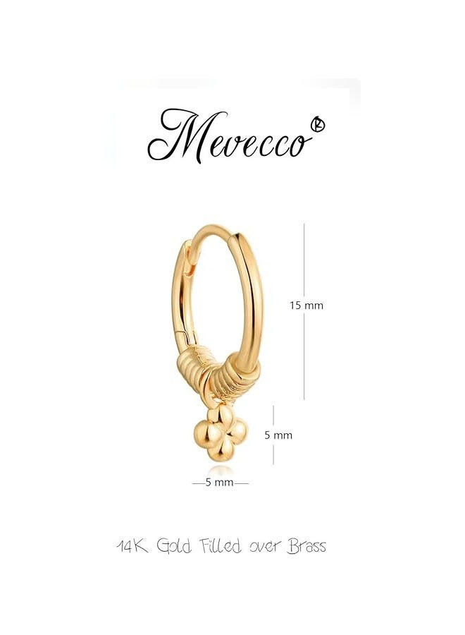 Mevecco Women Huggie Earrings Gold Hoop 14K Gold Filled Small Simple Handmade Hypoallergenic Everyday Jewelry - Image 4