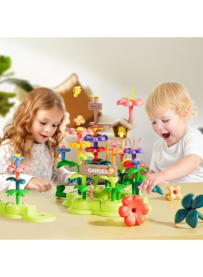 إي سي في في مجموعة ألعاب أحجية حديقة الزهور من 93 قطعة، مجموعة مكعبات بناء لتنمية التفكير المنطقي والخيال لدى الأطفال، مصممة للأطفال والمراهقين والبالغين - Image 2
