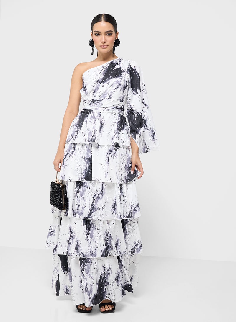 ELLA Abstract Tiered Dress - Image 4