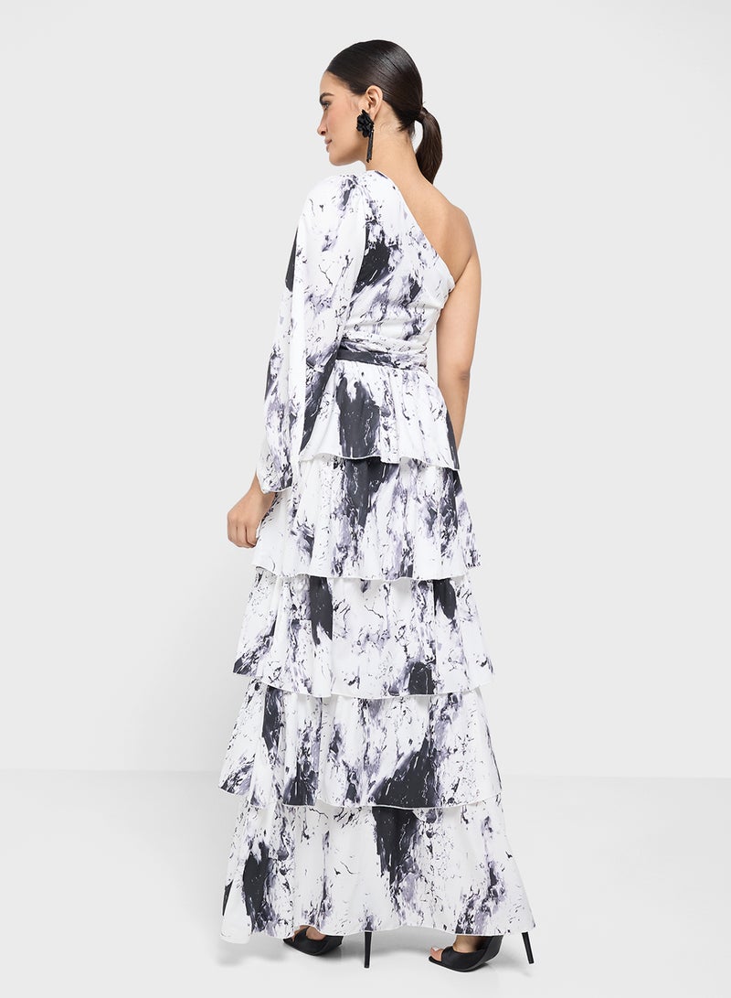 ELLA Abstract Tiered Dress - Image 2