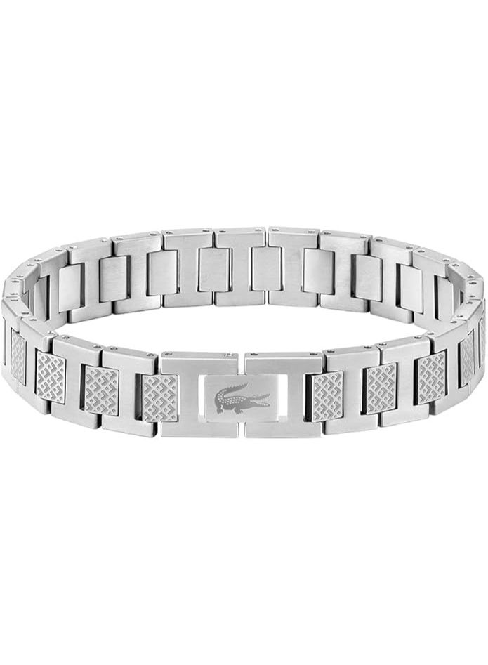 Lacoste Metropole Bracelet – Unisex H-Link with Crocodile Clasp – Adjustable Polished Finish Accessory - Image 2