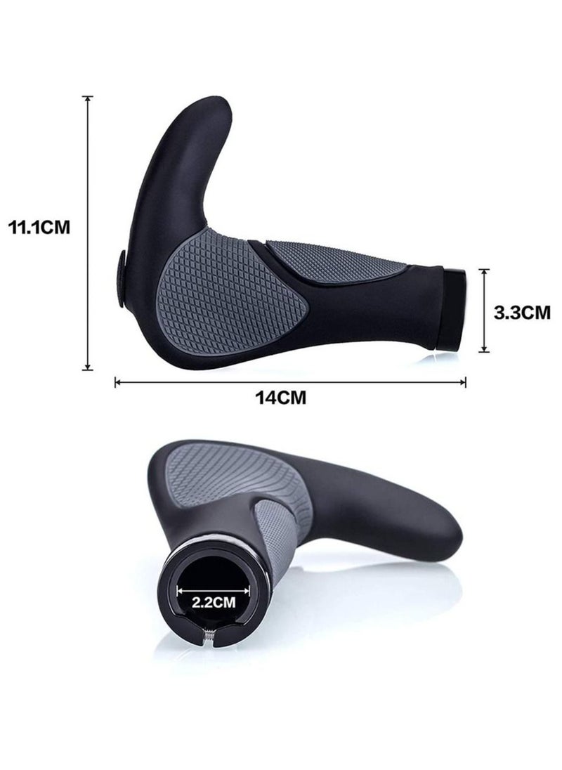 Generic Bike Handlebar Grips Lock-on Bicycle Grips Handle Bar End Bike Handle bar Rubber End Grips for MTB BMX Mountain Downhill Folding Bike(1 Pair)  - Image 3