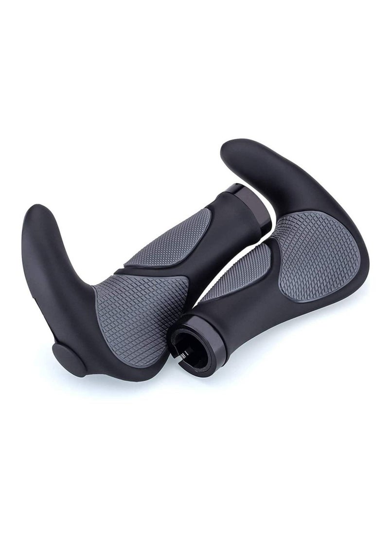 Generic Bike Handlebar Grips Lock-on Bicycle Grips Handle Bar End Bike Handle bar Rubber End Grips for MTB BMX Mountain Downhill Folding Bike(1 Pair)  - Image 2