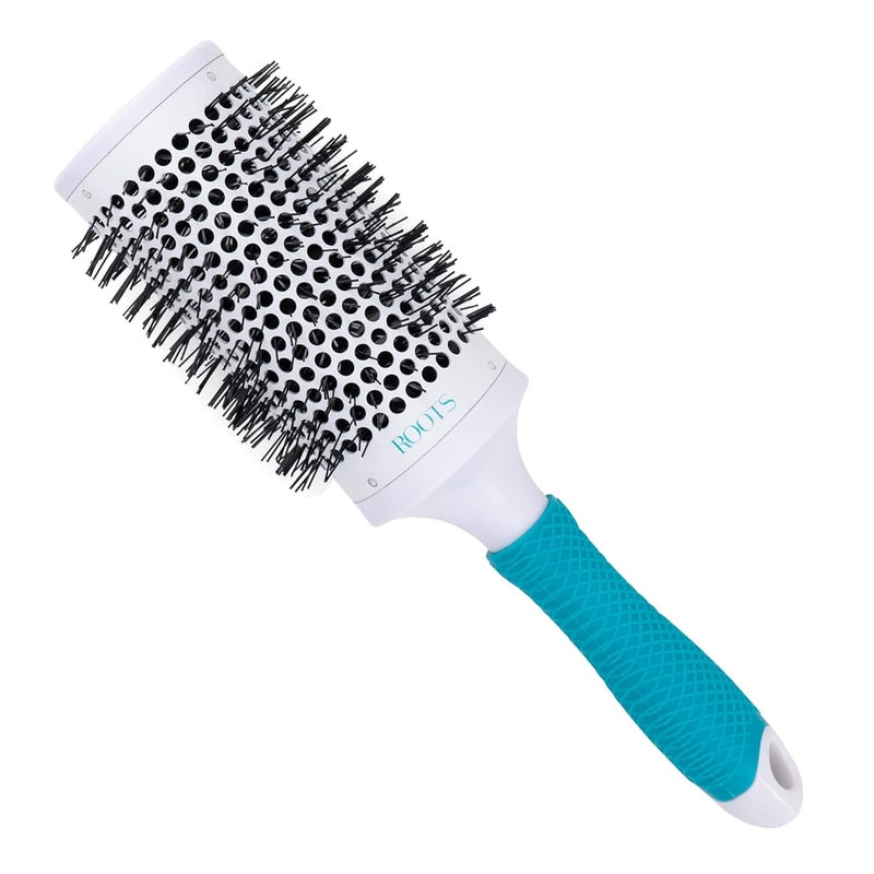 Roots Professional Ceramic Barrel Hair Brush Lightweight Round Brush for Women AntiFrizz Styling Brush for Smooth Healthy Hair Easy Grip HeatResistant Rubber Grip Handle Blow Drying Curling Straightening Barrel Diameter 295 Inch Length 107 Inch Model PEC581 - Image 1