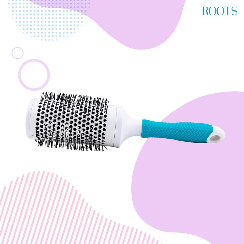 Roots Professional Ceramic Barrel Hair Brush Lightweight Round Brush for Women AntiFrizz Styling Brush for Smooth Healthy Hair Easy Grip HeatResistant Rubber Grip Handle Blow Drying Curling Straightening Barrel Diameter 295 Inch Length 107 Inch Model PEC581 - Image 3