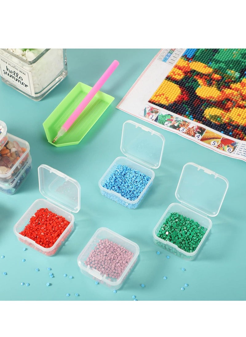 KASTWAVE Clear Storage Containers Box, 10 Pieces Mini Plastic Box for Collecting Small Items with Lid, Beads, Jewelry, Business Cards, Game Pieces, Crafts (1.77 x 1.77 x 0.79 inch)  - Image 2
