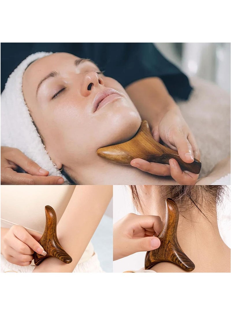 Apustim 2 Pieces Foot Massage Tools Wooden Body Massager Triangle Scraping Board Gua Sha Board Foot Massage Stick Tools Head Neck Hand Waist Calf Foot Massager - Image 5