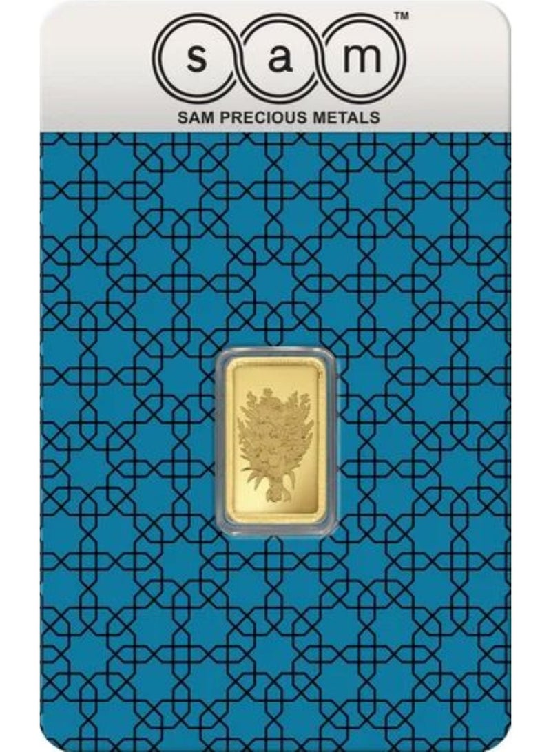 معادن سام الثمينة سبيكة ذهب SAM 2.5 جرام 999.9 عيار 24 قيراط بتصميم باقة زفاف - Image 1
