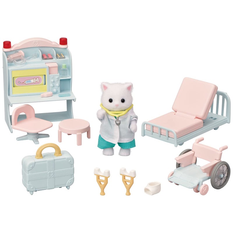 Calico Critters Calico Critters Village Doctor Starter Set, Dollhouse Playset with Figure and Accessories  - Image 1