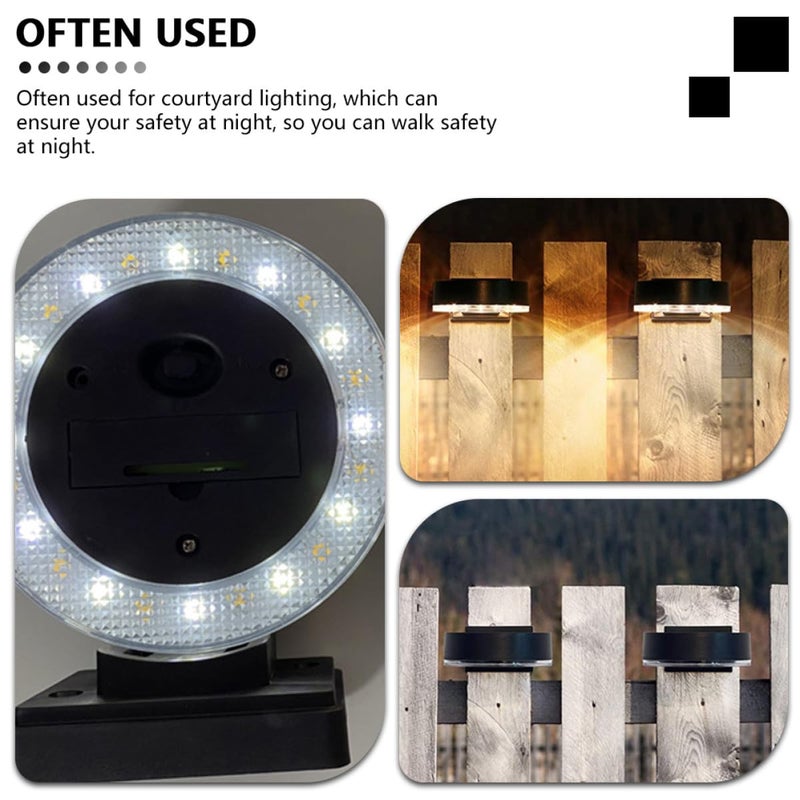 Dual Color Solar Wall Light Black Outdoor Fence Lamp For Yard Patio Garden - Image 5
