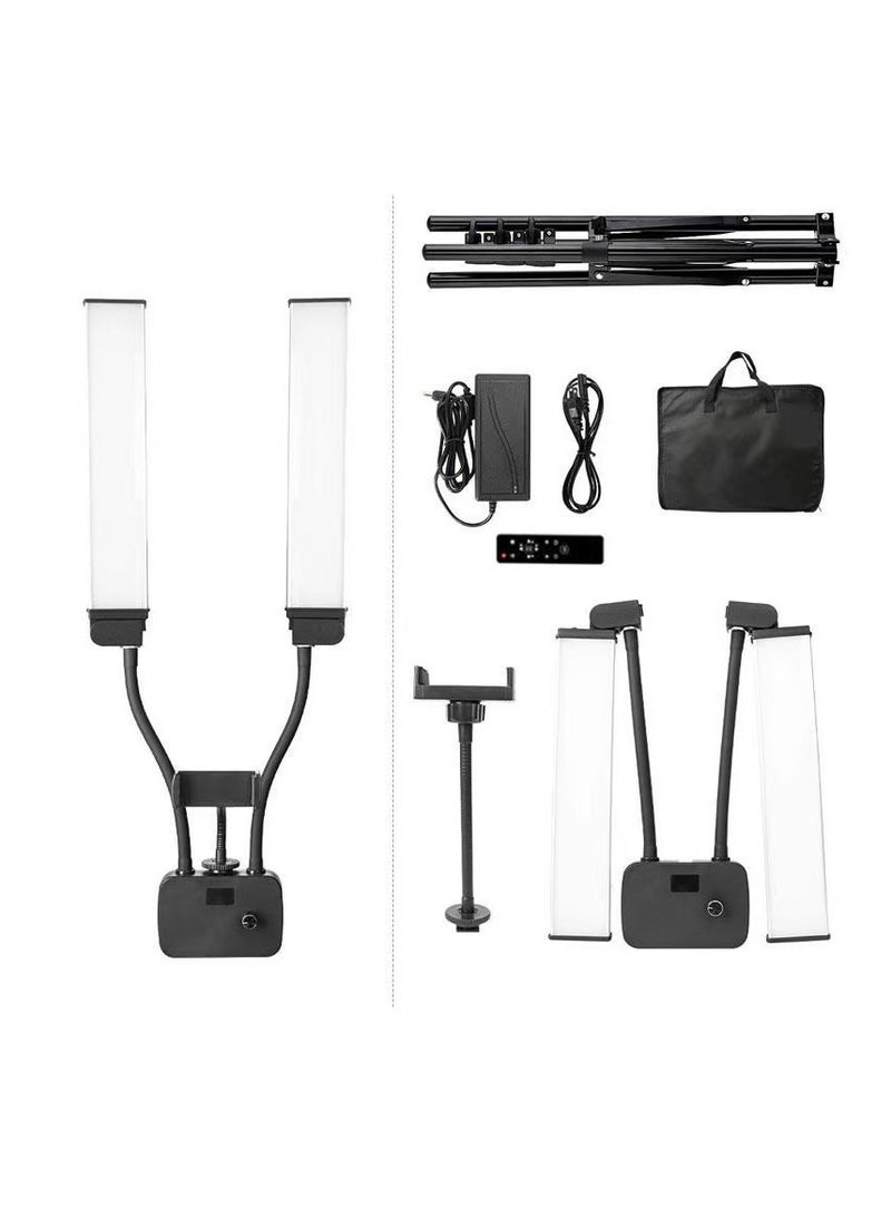 Loquat Double Arm Fill LED Light, Long Strip Photography Light, Dimmable Beauty LED Video Lights, Flexible Light Lamp For Photography And Videography, (Standard Light And 2m Reverse Folding Bracket Set ) - Image 1