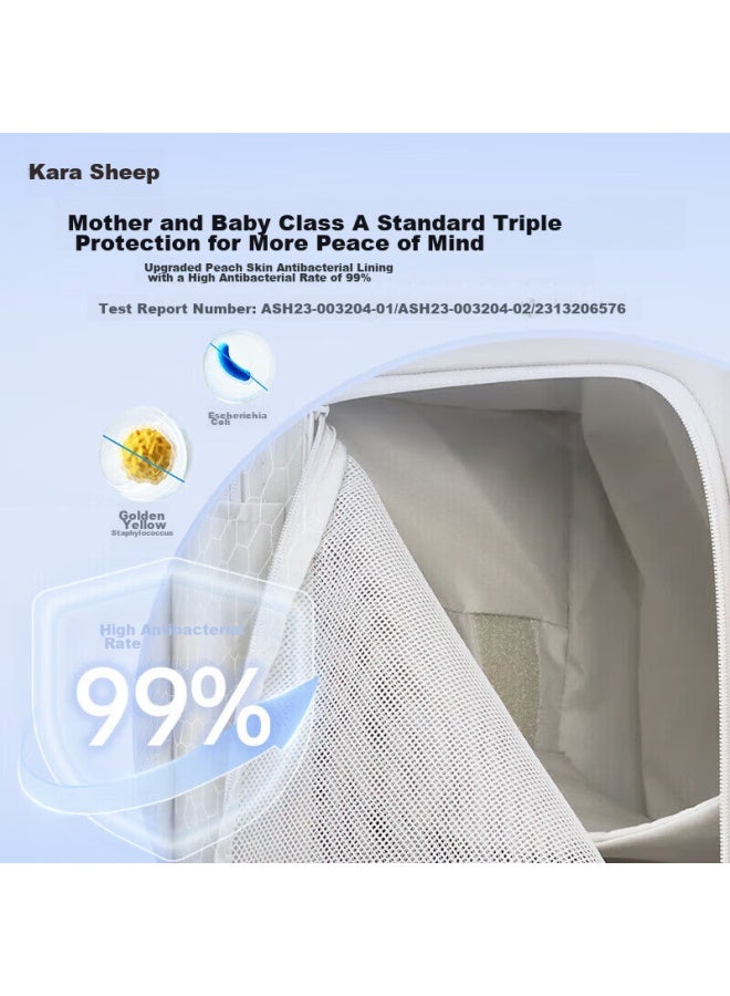 كالي Kala Yang 20-inch حقيبة سفر كبيرة السعة، عربة أمتعة للرجال والنساء، حقيبة سفر محمولة Cloud Cube Cx8119 لون الشوفان الرمادي - Image 3