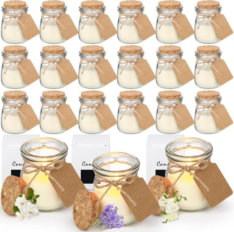 Mtlee MTLEE 24 Pcs Jars Candle Scented Candle Gift Natural Wax Candles with DIY Tag Cards for Spring Winter Wedding Baby Shower Party Favors Home Decor(Freesia/Gardenia/Lavender)