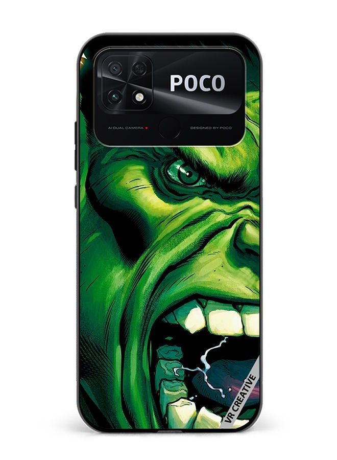 VR CREATIVE Protective Case Cover For Xiaomi Poco C40 Hulk Face Design Multicolour - Image 1