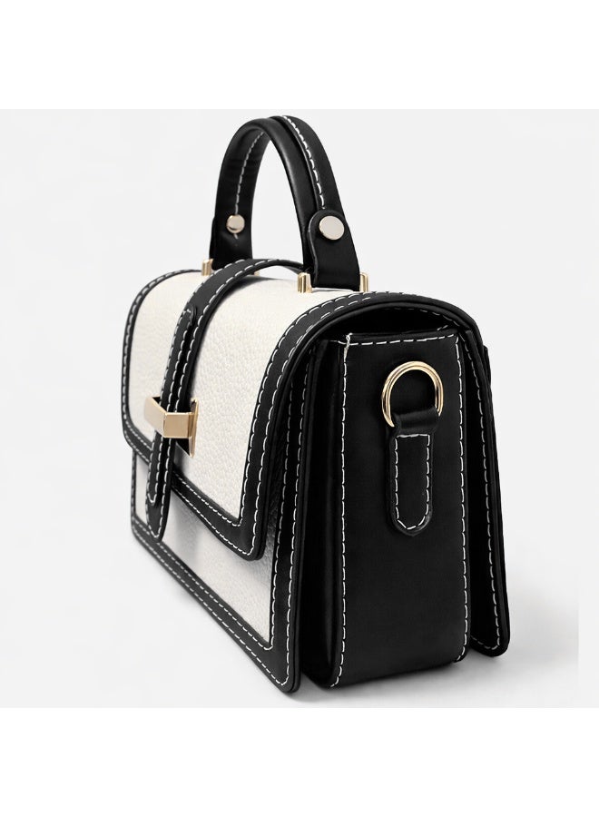Women's handbag, white and black - Image 4