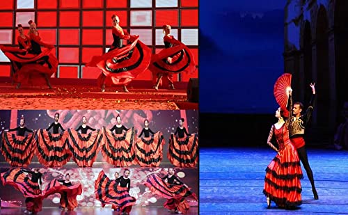 VNOEVW Women & Girls Red-Black Layered Ruffle Skirt for Belly Dance (5-7 Years) - Image 5