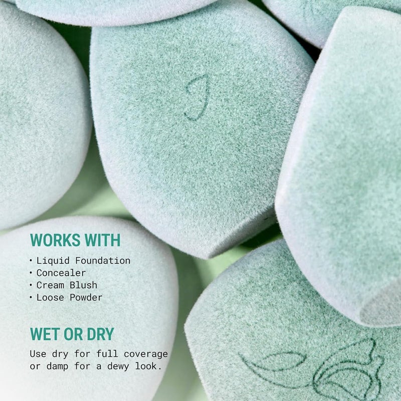 JUNO & Co. Microfiber Makeup Sponge, Dual Layer Technology for Full Coverage Flawless Makeup Blender for Foundation, Powder and Cream (5-Packs-Bamboo) - Image 5