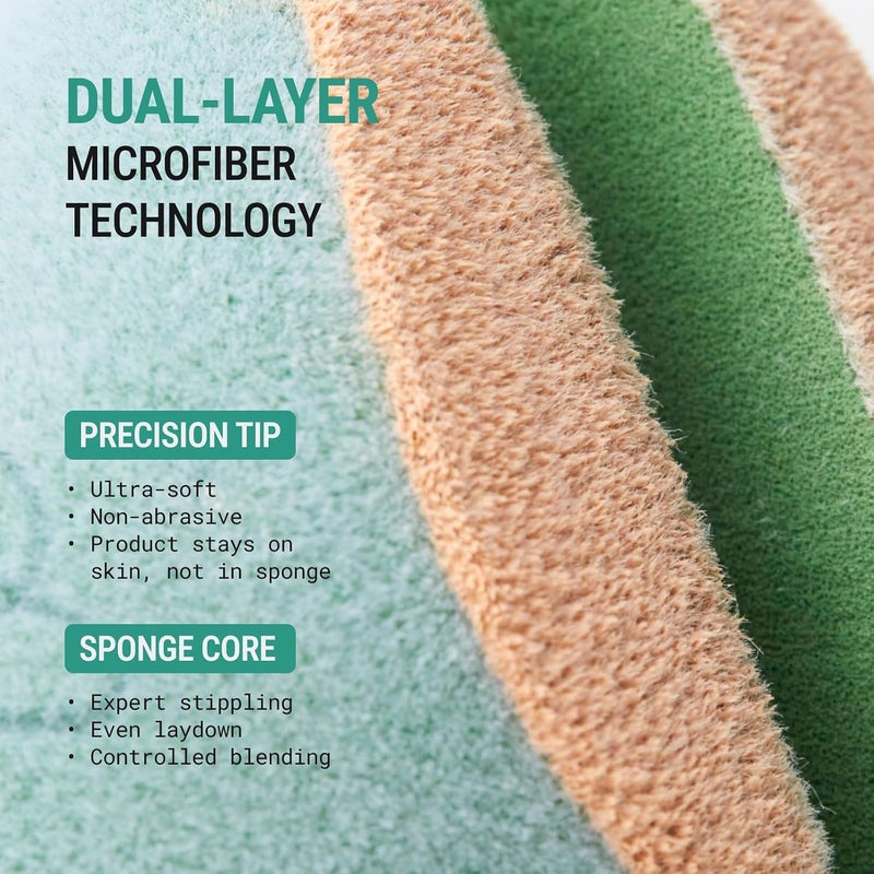 JUNO & Co. Microfiber Makeup Sponge, Dual Layer Technology for Full Coverage Flawless Makeup Blender for Foundation, Powder and Cream (5-Packs-Bamboo) - Image 3