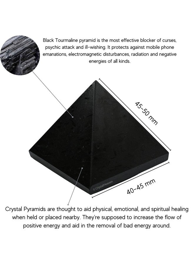 Crystal Heaven Certified Black Tourmaline Pyramid-2" Inch Pyramid For Positive Energy,Vastu,Reiki,Feng Shui And Chakra Healing Energy Balancing - Image 3