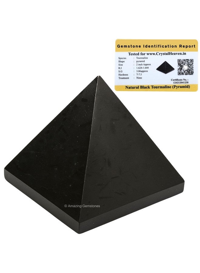 Crystal Heaven Certified Black Tourmaline Pyramid-2" Inch Pyramid For Positive Energy,Vastu,Reiki,Feng Shui And Chakra Healing Energy Balancing - Image 1
