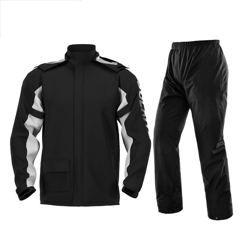 Motorcycle Full Body Rain Suit with Boot Covers Black raincoat 