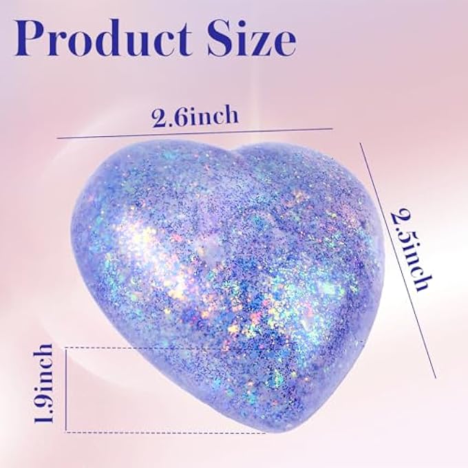 AiSiXin Heart Sugar Ball Stress Balls for Adults (Purple), Malt Sugar Ball Sensory Fidget Toys for Kids, Slow-Rise Squishy Sugar Stress Ball, Heart Shape Squeeze Toys for Stress Relief - Image 3