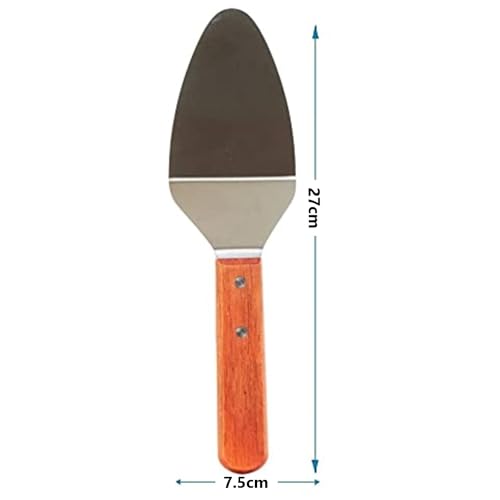 Baskety Pie Server Cake Support Transmission Triangle Shovel Spatula with Wooden Handle – Durable Steel Shovel for Pizza, Cake, and Pastry, (Pack of 1) - Image 2
