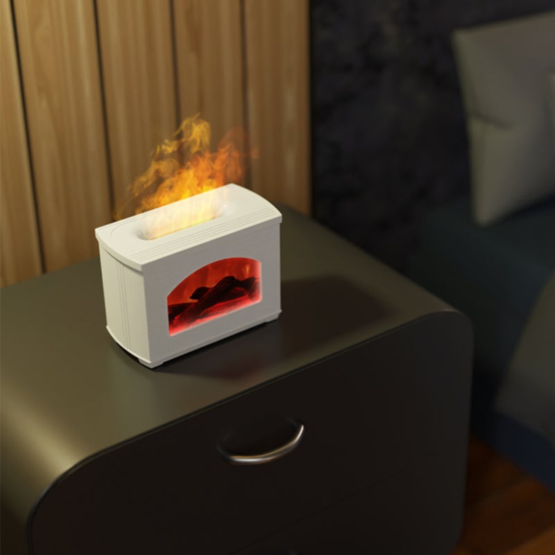 Essential Oil Diffuser 270ml Black Realistic Flame Design - Power-off Protection Aromatherapy Diffuser for Home Bedroom Office Yoga Space - Image 4