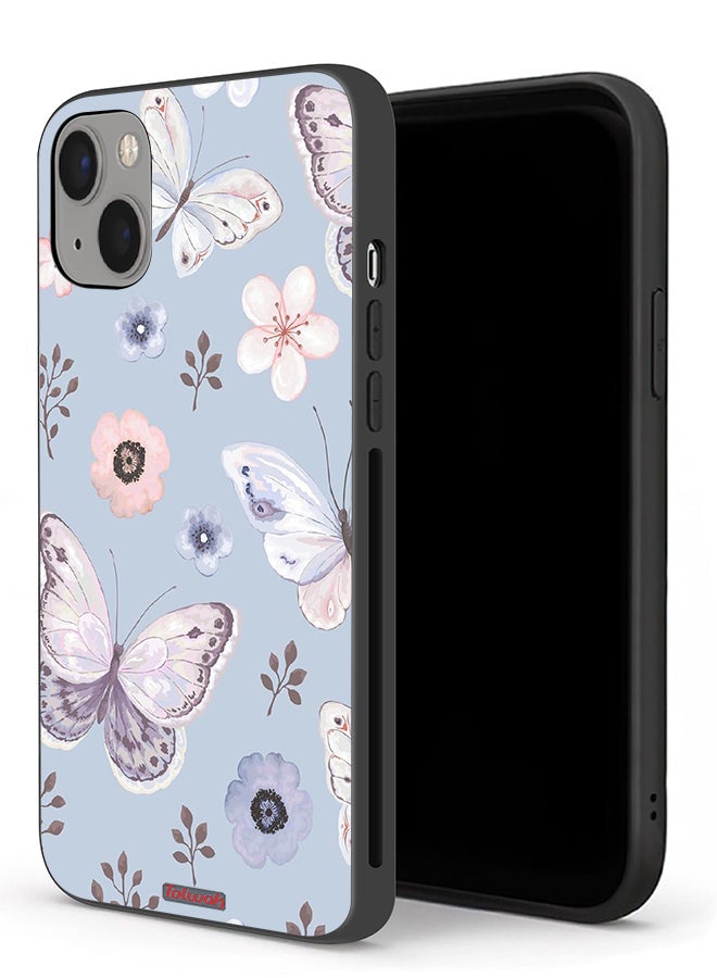 Tolwak Apple iPhone 13 Protective Case Butterflies And Flowers - Image 1