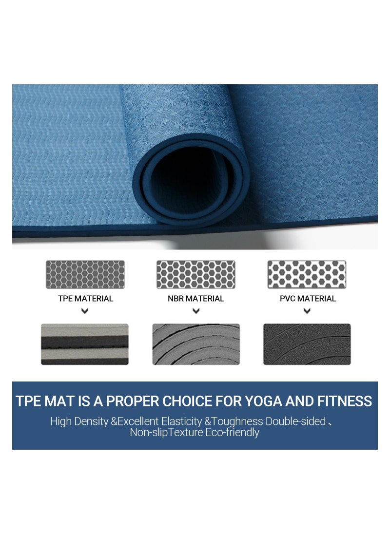 Cactus Fitness Cactus fitness Yoga Pilates Mat Gym Exercise Mat Home Fitness For Women And Men Non-slip TPE mat 183cm extra long  - Image 4