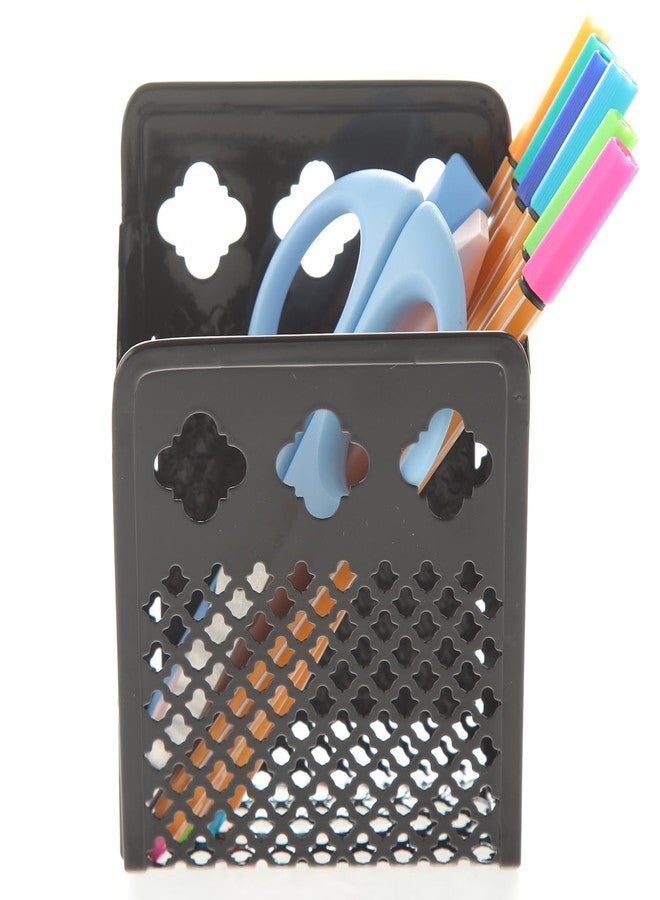 zeyce 2 Pack Magnetic Pen Holder, Strong Magnet Organizer Dry Erase Marker Holder for Refrigerator, Whiteboard, Locker Accessories Home Office Hanging Pencil Holder with Hooks-Black - Image 3