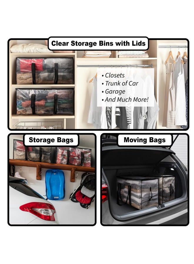 ClearSpace Oversized Moving Bags or Storage Bag Large Moving Boxes with Backpack Straps, Zippers & Handles Heavy-Duty Packing Bags for Moving, College Dorm, Christmas Decorations, 8 Pack - Image 2