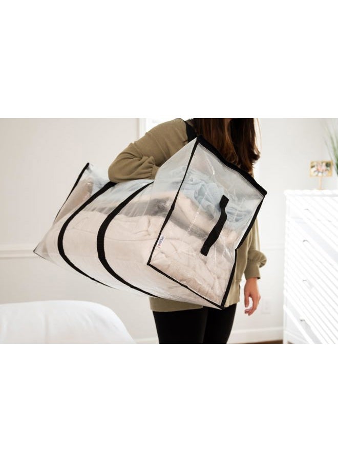 ClearSpace Oversized Moving Bags or Storage Bag Large Moving Boxes with Backpack Straps, Zippers & Handles Heavy-Duty Packing Bags for Moving, College Dorm, Christmas Decorations, 8 Pack - Image 5