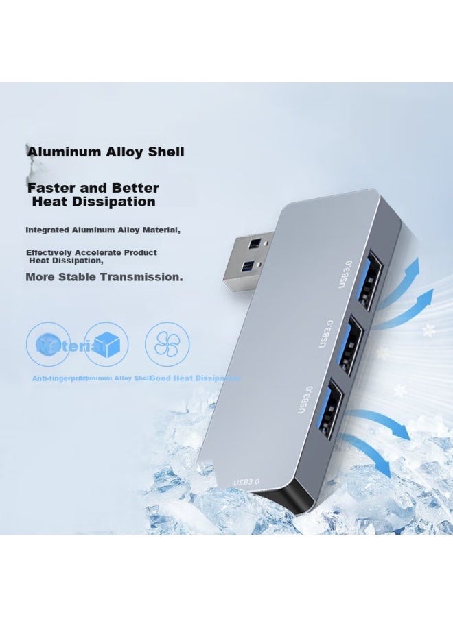 Isky Usb 3.0 Expansion Dock Splitter High-speed 4-port Hub Extender Hub Docking Station One Drag Four Left Side Fitting 4-port Usb Hub Laptop Converter - Image 4