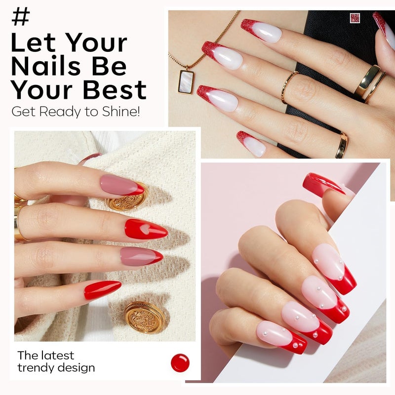 modelones Red Gel Nail Polish Set - 6 Colors 2026 Easter Ruby Glitter Cat Eye Magnetic Gel Polish Burgundy Red Sparkle Bloody Nail Polish Kit Soak Off LED Manicure Nail Art DIY Gift - Image 3