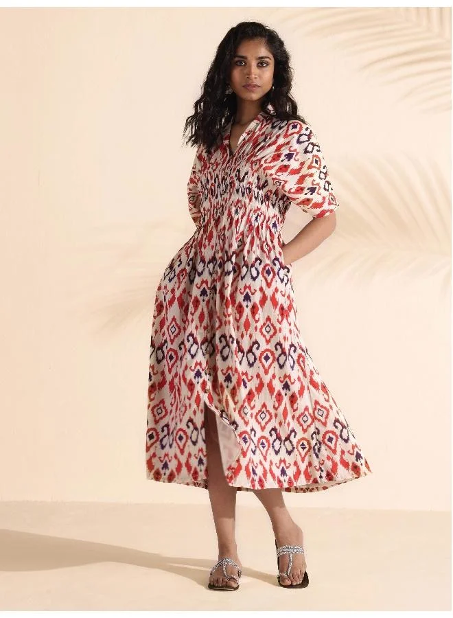 trueBrowns trueBrowns Carrot Cotton Ikat Dress