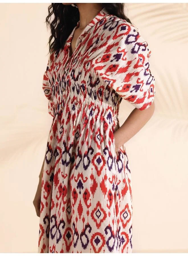 trueBrowns trueBrowns Carrot Cotton Ikat Dress
