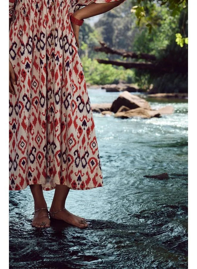 trueBrowns trueBrowns Carrot Cotton Ikat Dress