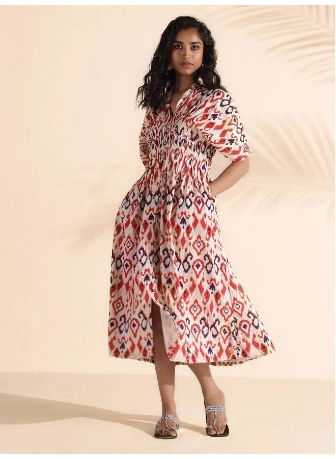 trueBrowns trueBrowns Carrot Cotton Ikat Dress