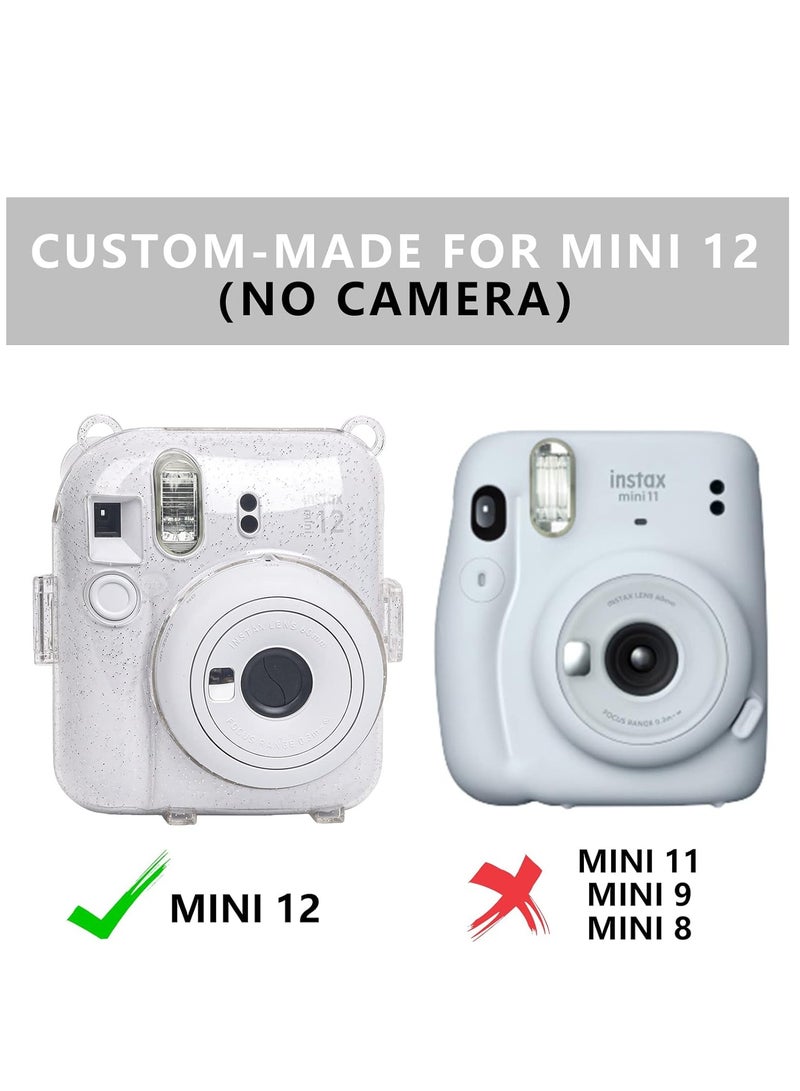Mmmon Clear Case with Photo Storage Pocket and Accessories for Fujifilm Instax Mini 12 Instant Camera,For Polaroid Mini 12 Clear Hard Case(Cow Style,Transparent)  - Image 5