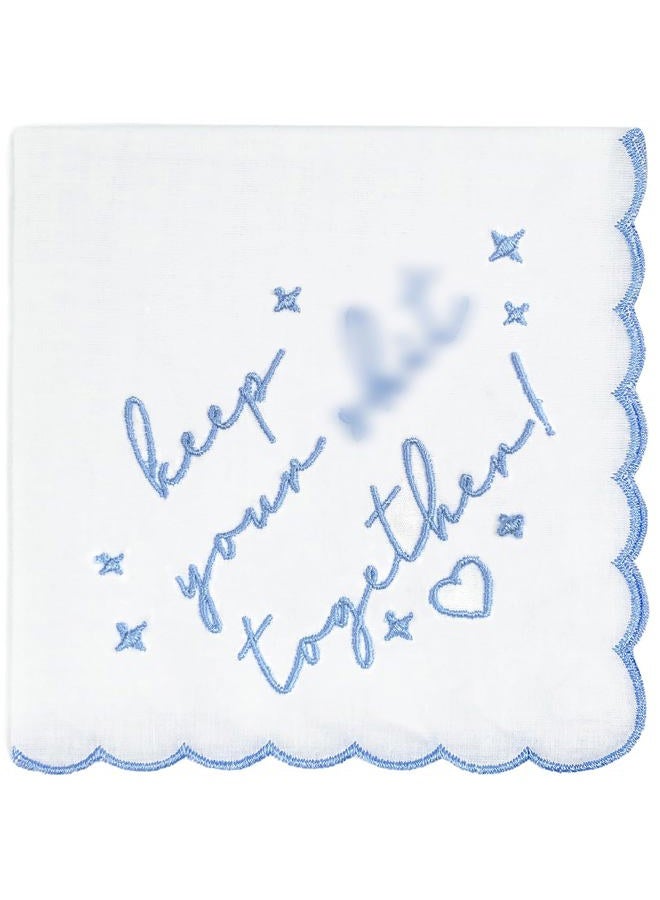 LADY&HOME Something Blue Gift for Bride Embroidered Wedding Handkerchief-Wedding Day Keepsake - Image 1
