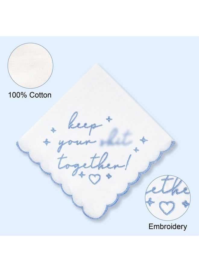 LADY&HOME Something Blue Gift for Bride Embroidered Wedding Handkerchief-Wedding Day Keepsake - Image 3