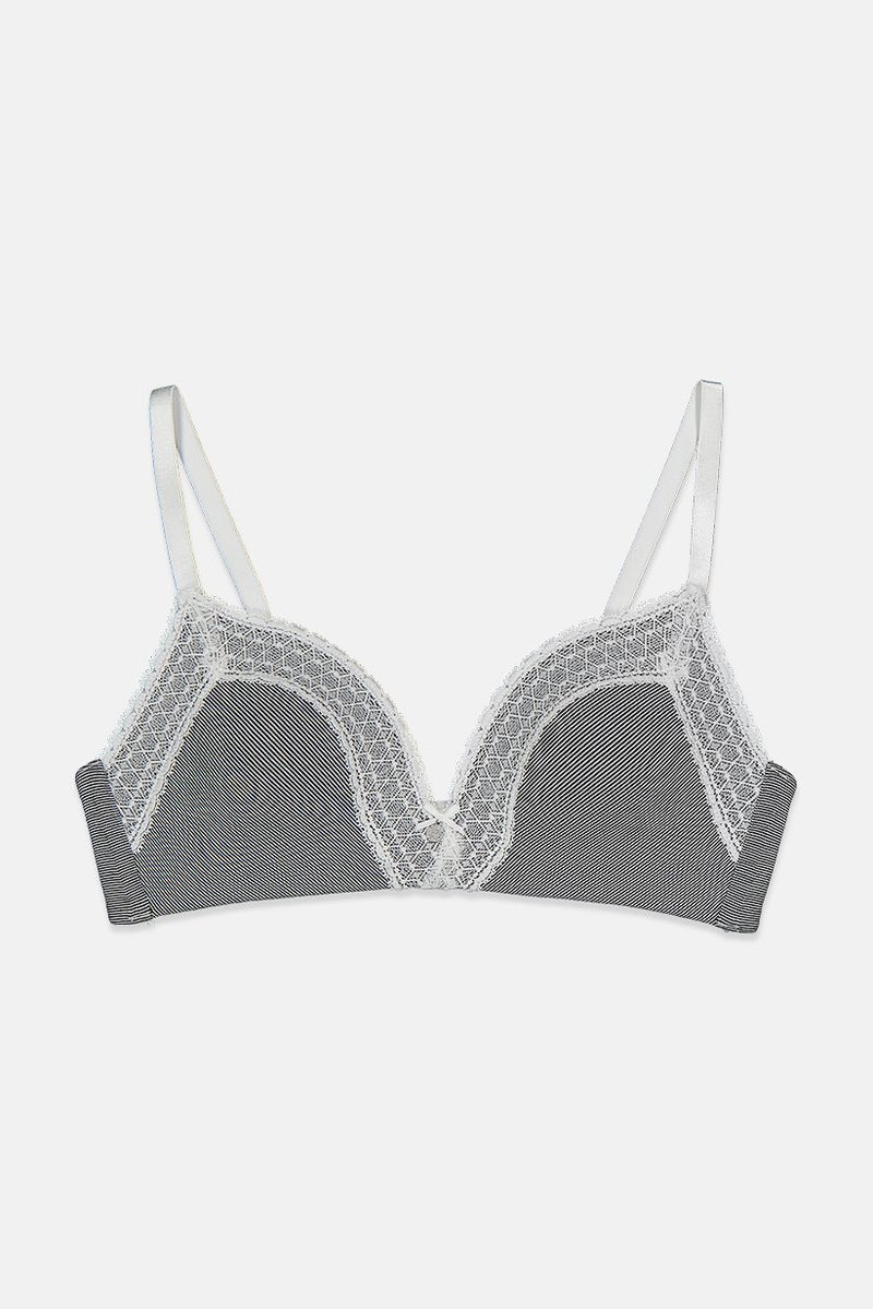 Tchibo Women Micro Stripe Soft Cup Bra, Black - Image 1