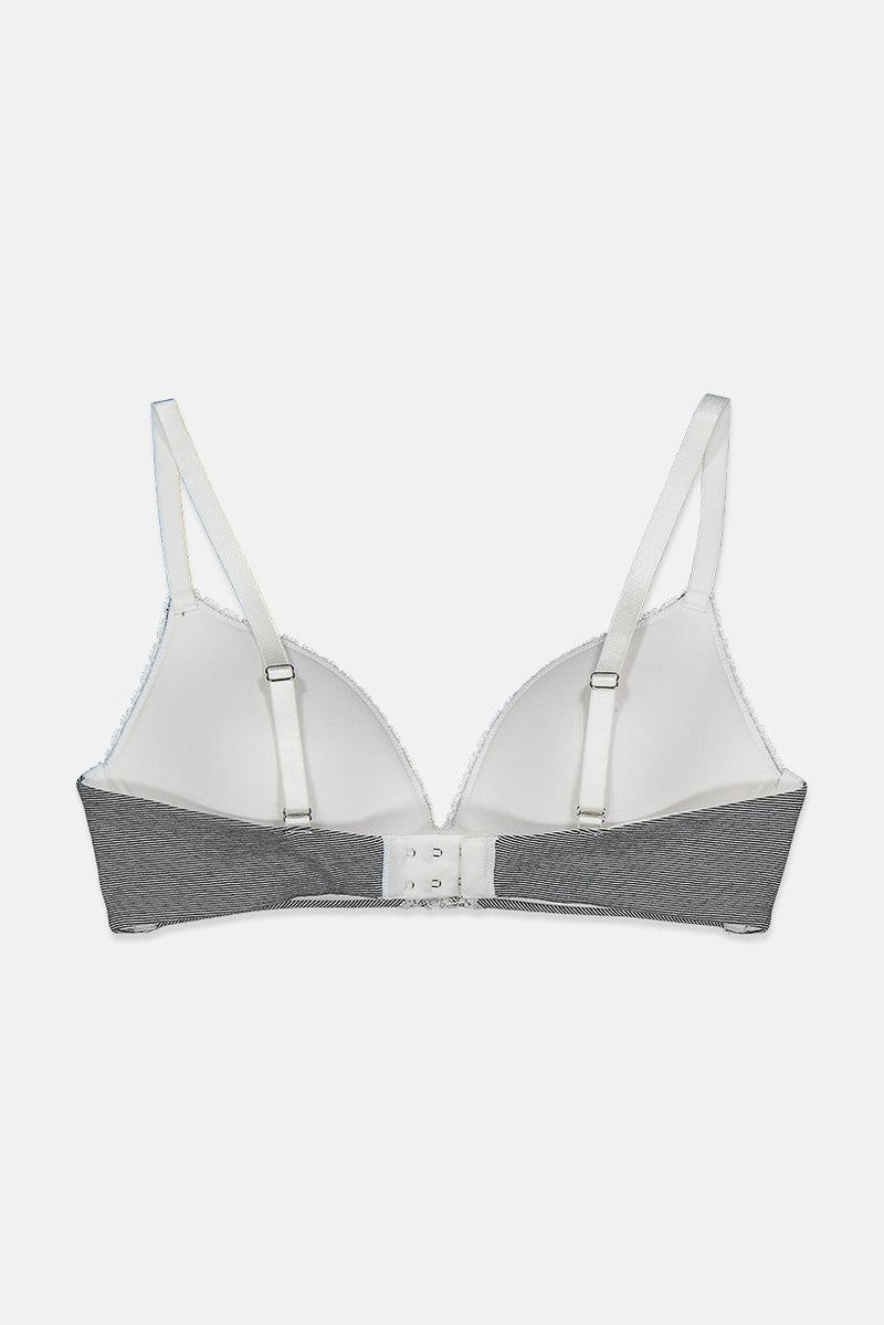 Tchibo Women Micro Stripe Soft Cup Bra, Black - Image 2