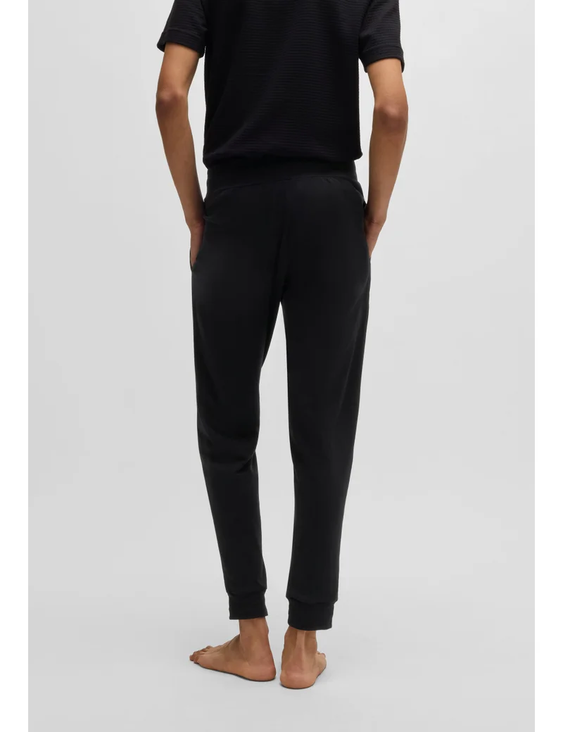HUGO Stretch-cotton tracksuit bottoms with logo print
