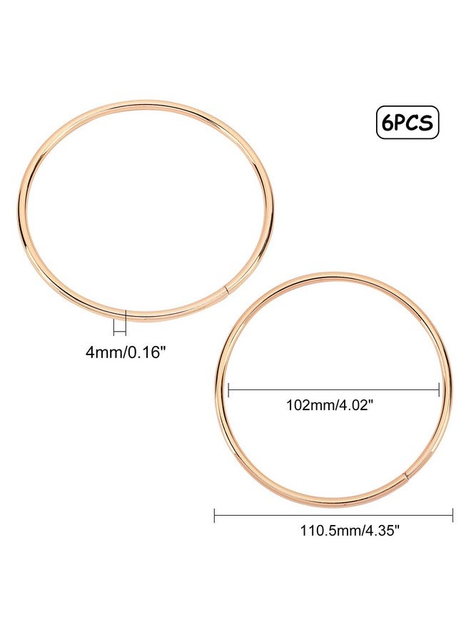CHGCRAFT CHGCRAFT 6Pcs Round Metal Purse Handles, Replacement Handles for DIY Bag Purse Handbags Totes Clutch Making, Golden, 110.5×4mm  - Image 2