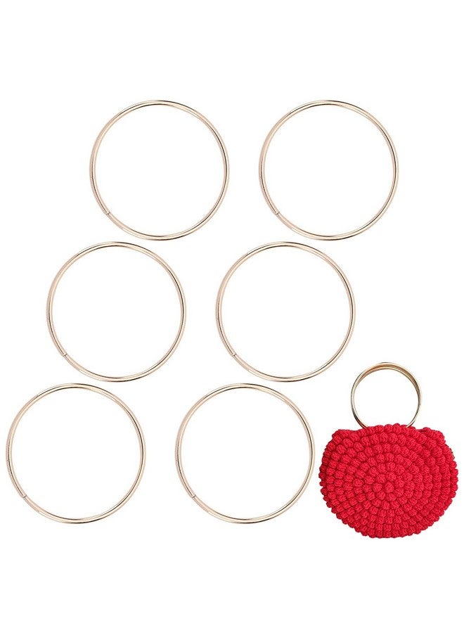 CHGCRAFT CHGCRAFT 6Pcs Round Metal Purse Handles, Replacement Handles for DIY Bag Purse Handbags Totes Clutch Making, Golden, 110.5×4mm  - Image 1